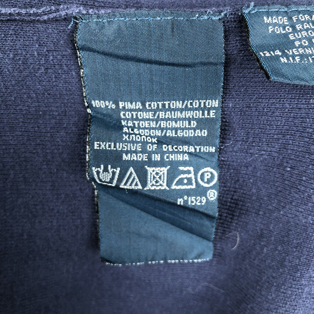 Ralph Lauren POLO by Ralph Lauren V-neck Pima cotton knit sweater, men's size XL Pima Cotton navy blue type Vintage Second Hand
