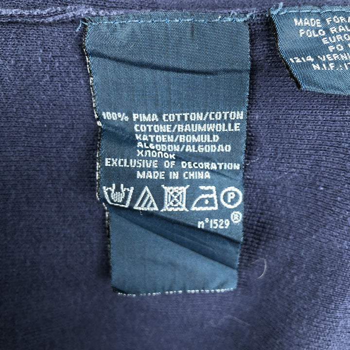 Ralph Lauren POLO by Ralph Lauren V-neck Pima cotton knit sweater, men's size XL Pima Cotton navy blue type Vintage Second Hand