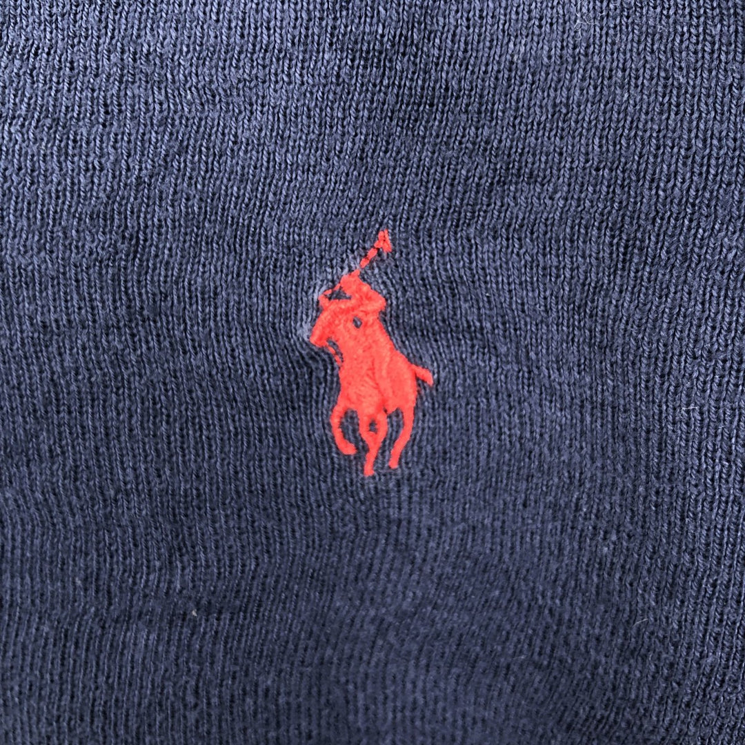 Ralph Lauren POLO by Ralph Lauren V-neck Pima cotton knit sweater, men's size XL Pima Cotton navy blue type Vintage Second Hand