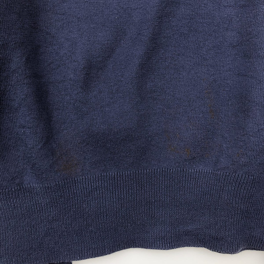 Ralph Lauren POLO by Ralph Lauren V-neck Pima cotton knit sweater, men's size XL Pima Cotton navy blue type Vintage Second Hand