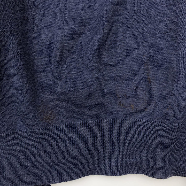 Ralph Lauren POLO by Ralph Lauren V-neck Pima cotton knit sweater, men's size XL Pima Cotton navy blue type Vintage Second Hand