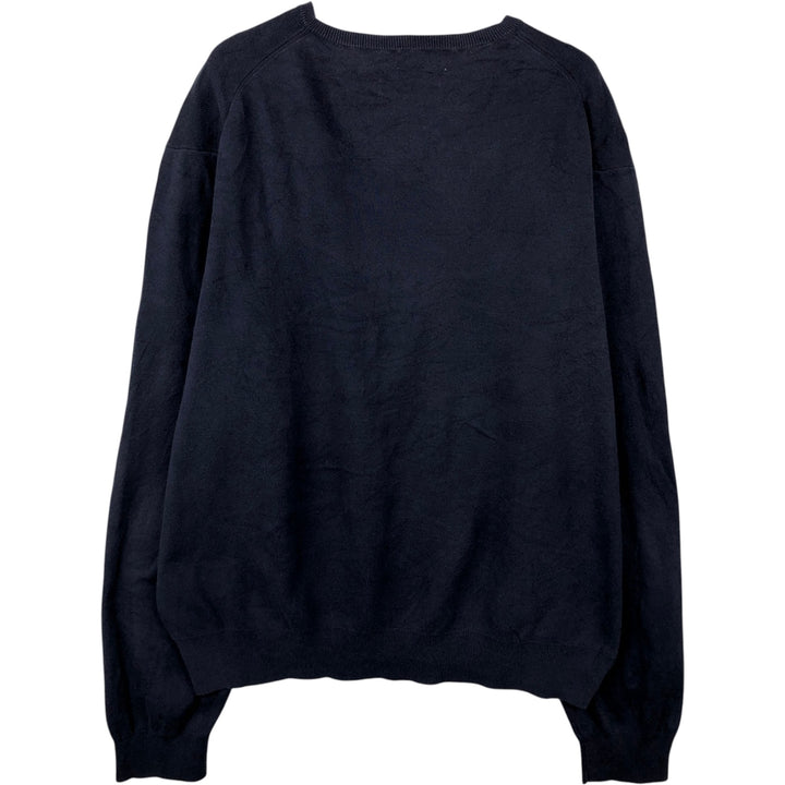 Ralph Lauren V-neck knit sweater, men's size XL. unclear navy blue type Vintage Second Hand
