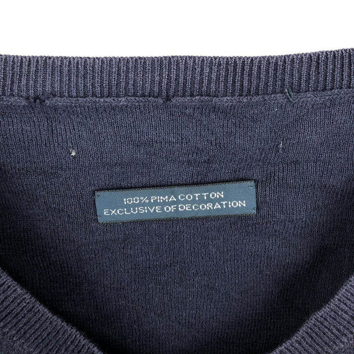 Ralph Lauren V-neck knit sweater, men's size XL. unclear navy blue type Vintage Second Hand
