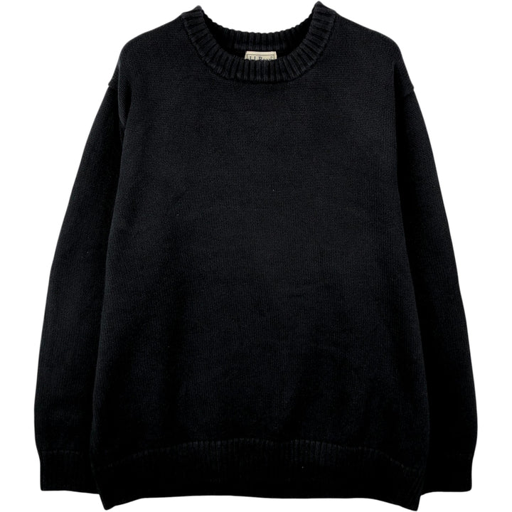 90'S LLBean Cotton Knit Sweater, Men's Size XL (Equivalent), Vintage cotton black type Vintage Second Hand