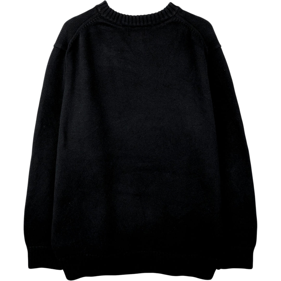 90'S LLBean Cotton Knit Sweater, Men's Size XL (Equivalent), Vintage cotton black type Vintage Second Hand