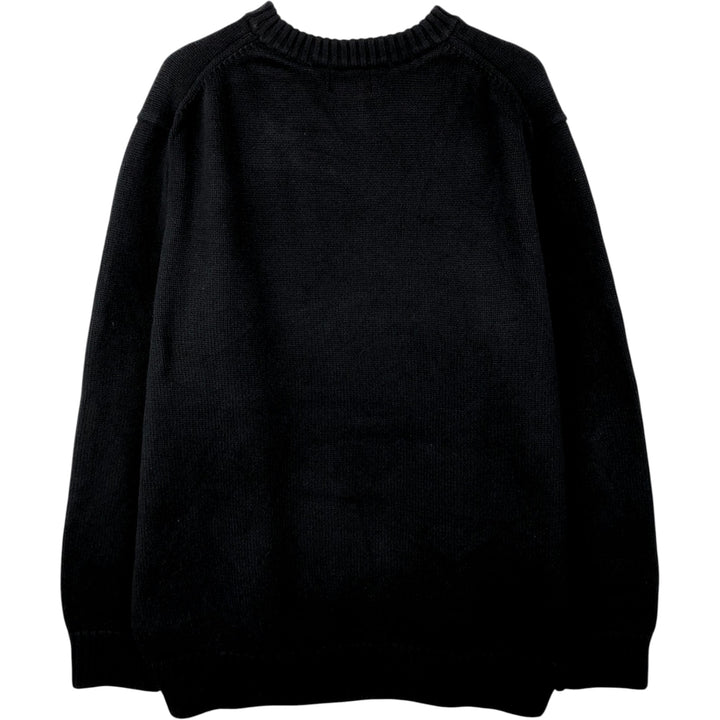 90'S LLBean Cotton Knit Sweater, Men's Size XL (Equivalent), Vintage cotton black type Vintage Second Hand