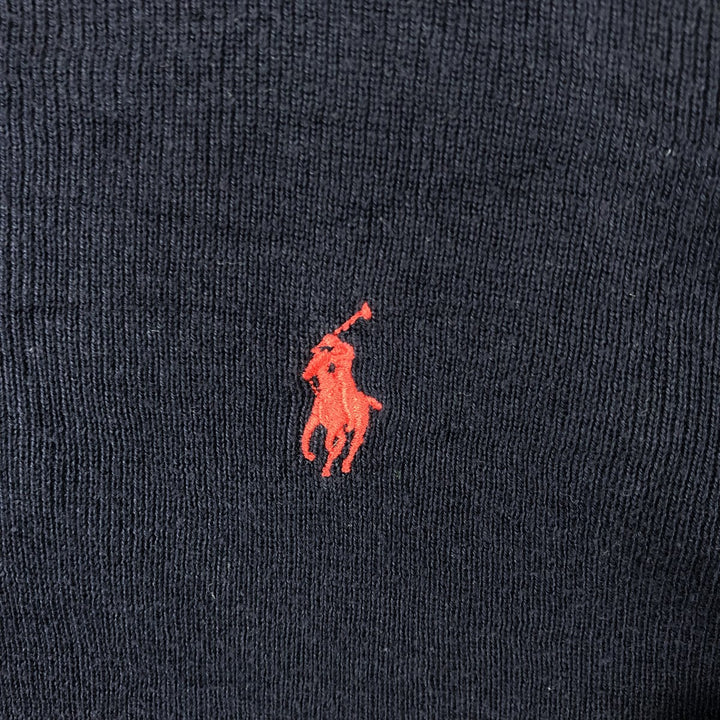 Ralph Lauren POLO by Ralph Lauren V-neck Pima cotton knit sweater, men's size XL Pima Cotton navy blue type Vintage Second Hand