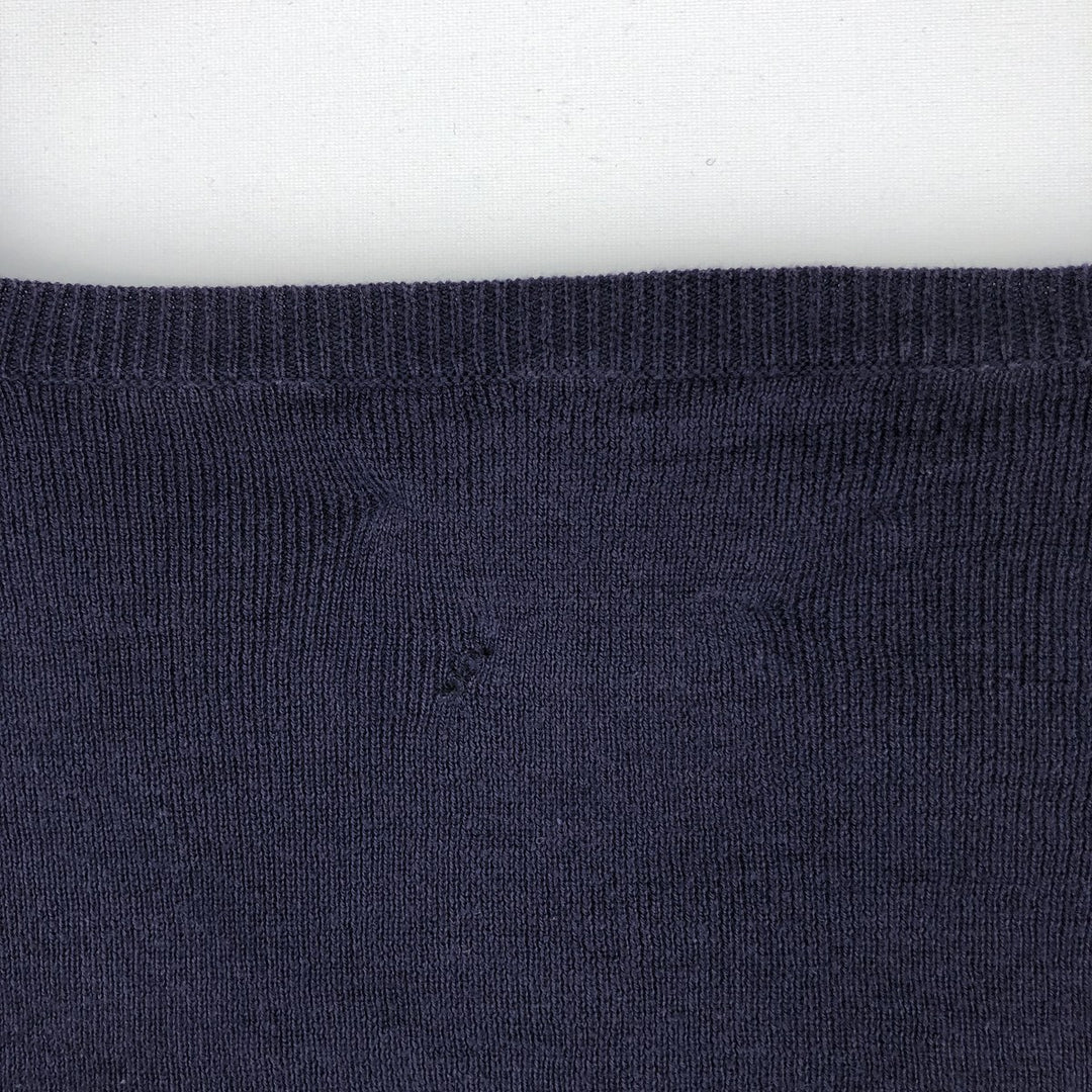 Ralph Lauren POLO by Ralph Lauren V-neck Pima cotton knit sweater, men's size XL Pima Cotton navy blue type Vintage Second Hand