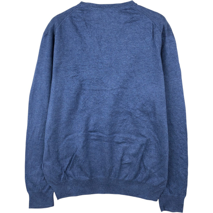 Ralph Lauren POLO RALPH LAUREN V-neck Pima cotton knit sweater, men's size M Pima Cotton Blue type light blue Vintage Second Hand