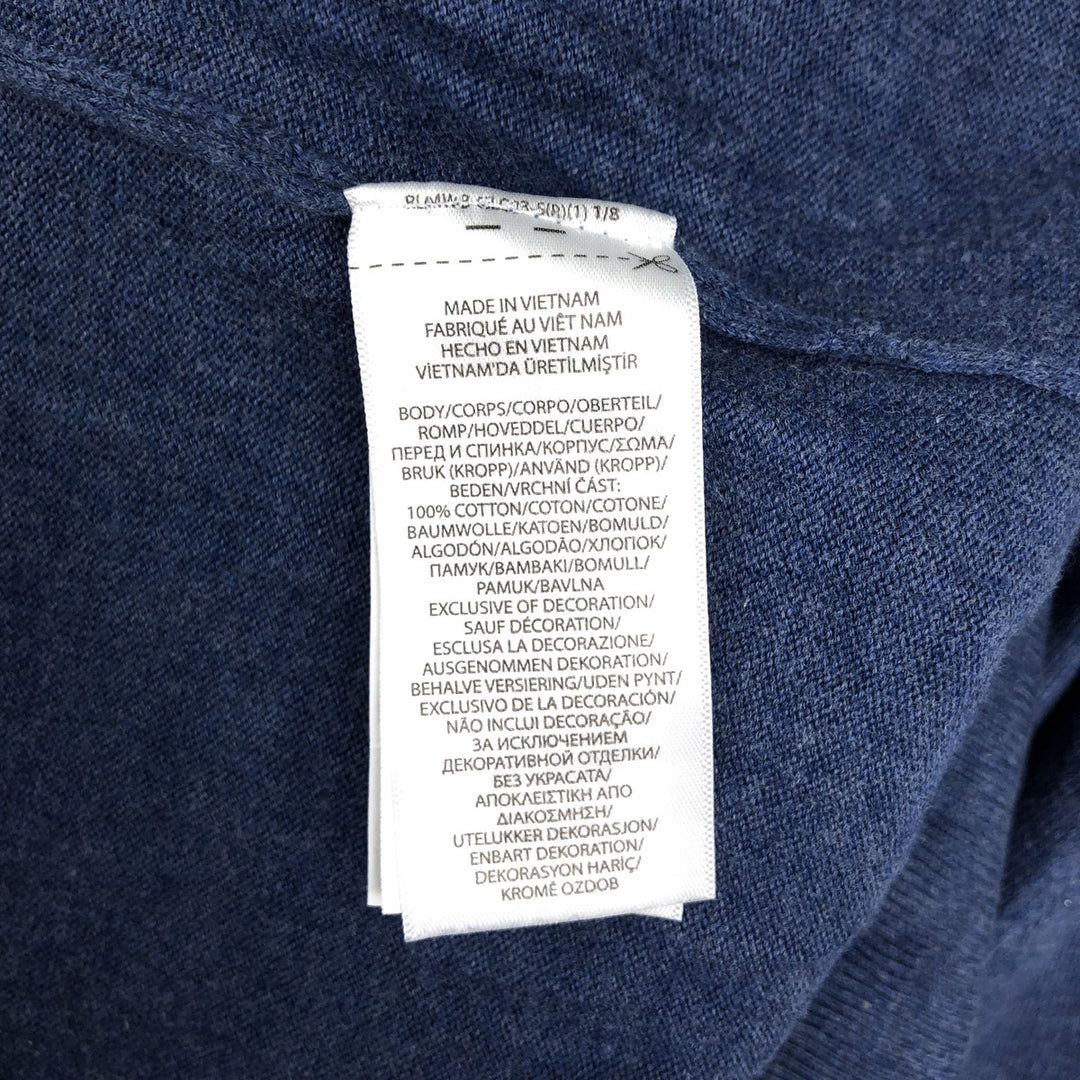 Ralph Lauren POLO RALPH LAUREN V-neck Pima cotton knit sweater, men's size M Pima Cotton Blue type light blue Vintage Second Hand
