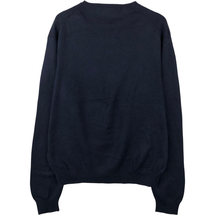 Ralph Lauren POLO by Ralph Lauren V-neck Pima cotton knit sweater, men's size L Pima Cotton navy blue type Vintage Second Hand