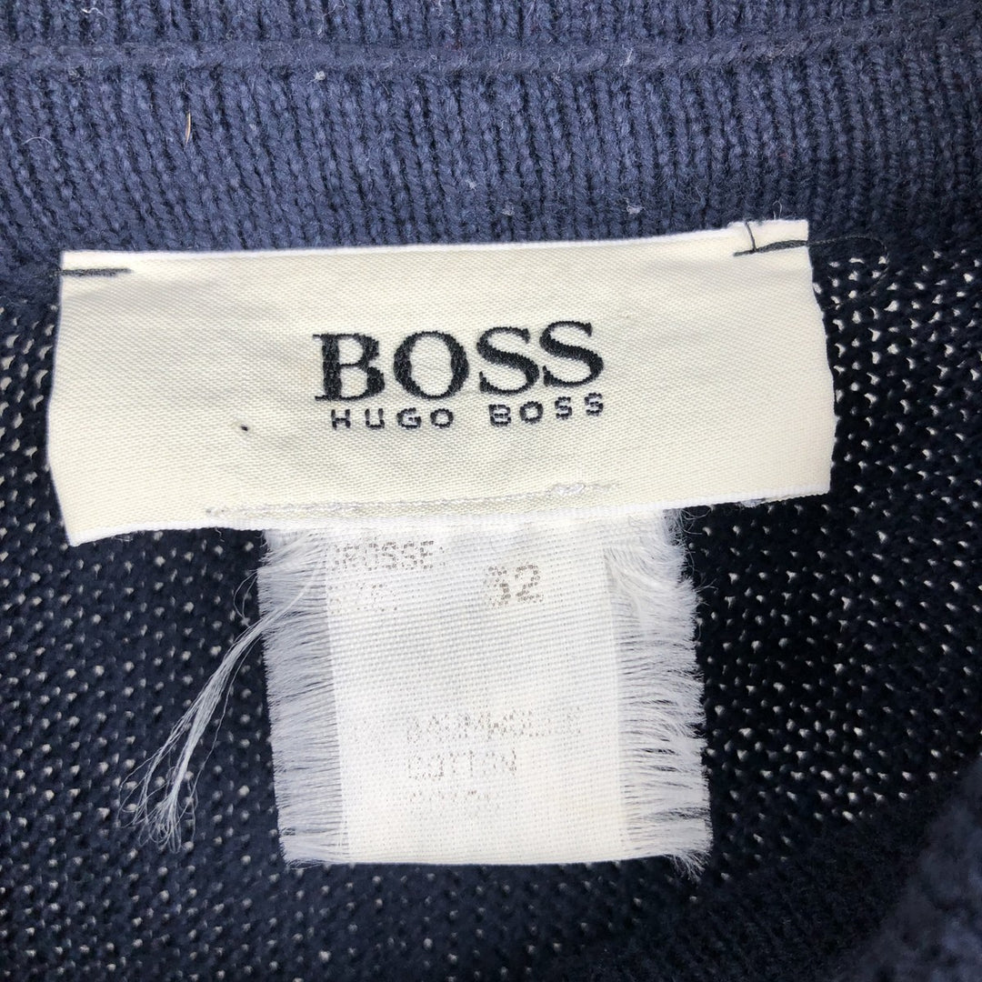 Hugo Boss polo knit sweater, men's size XL unclear navy blue type Vintage Second Hand