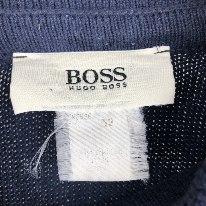 Hugo Boss polo knit sweater, men's size XL unclear navy blue type Vintage Second Hand