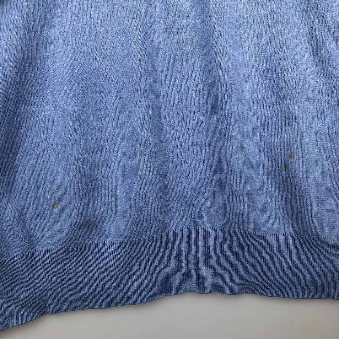 Ralph Lauren POLO by Ralph Lauren V-neck Pima cotton knit sweater, men's size L Pima Cotton Blue type light blue Vintage Second Hand
