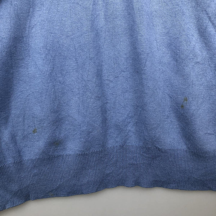 Ralph Lauren POLO by Ralph Lauren V-neck Pima cotton knit sweater, men's size L Pima Cotton Blue type light blue Vintage Second Hand