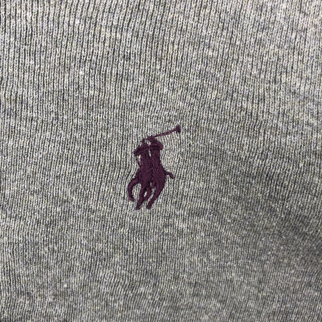 Ralph Lauren POLO by Ralph Lauren V-neck Pima cotton knit sweater, men's size M Pima Cotton Khaki type sage green Vintage Second Hand