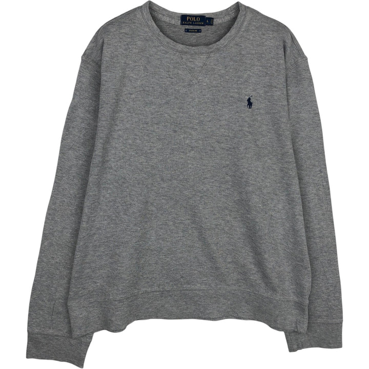 Ralph Lauren POLO RALPH LAUREN ESTATE RIB Rib-Knit Cotton Sweater, Men's Size L (approx.) cotton gray type Vintage Second Hand