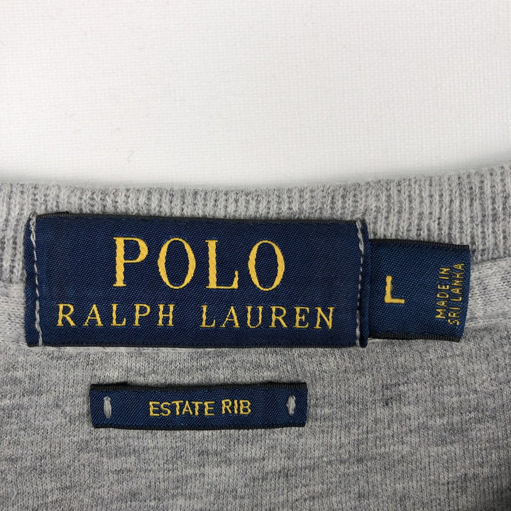 Ralph Lauren POLO RALPH LAUREN ESTATE RIB Rib-Knit Cotton Sweater, Men's Size L (approx.) cotton gray type Vintage Second Hand