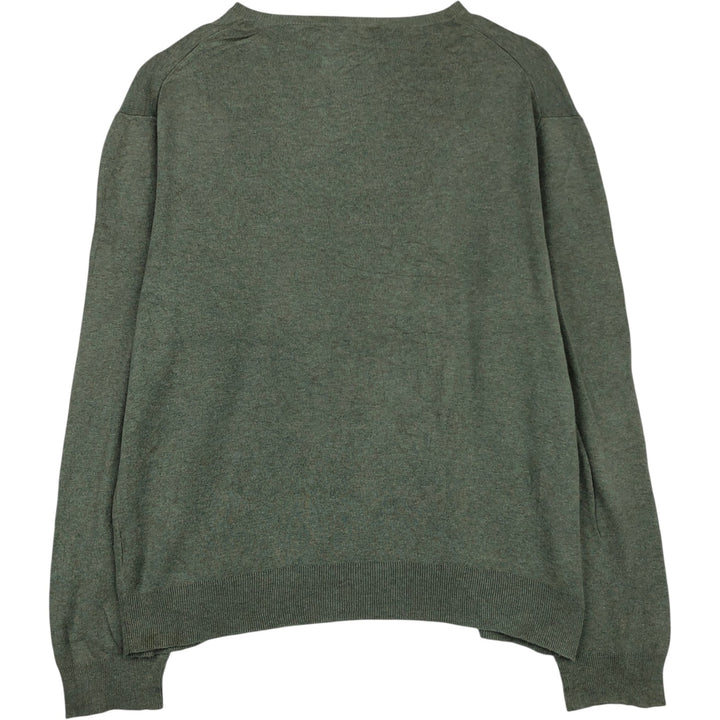 Ralph Lauren POLO by Ralph Lauren V-neck Pima cotton knit sweater, men's size L Pima Cotton Khaki type sage green Vintage Second Hand