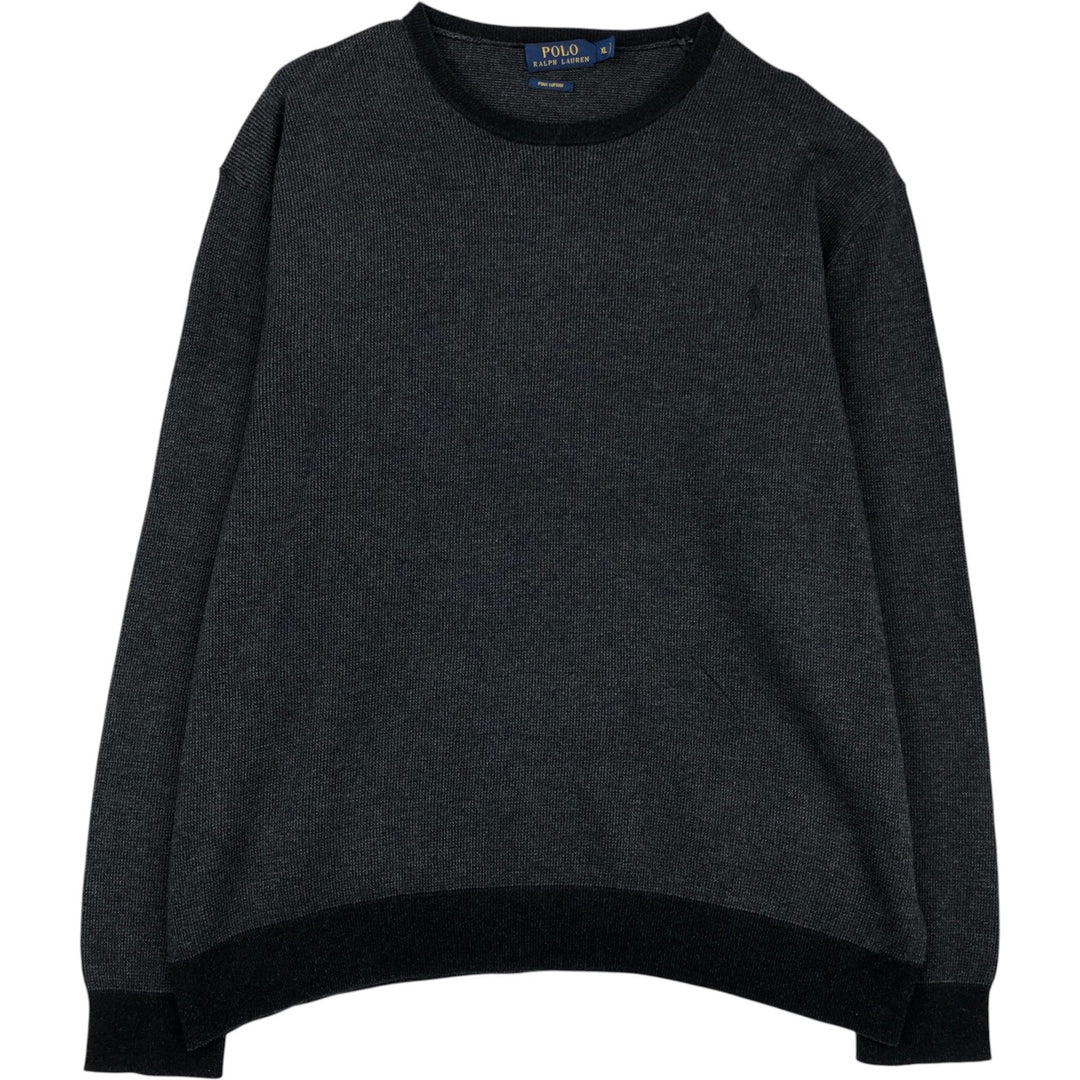 Ralph Lauren POLO RALPH LAUREN Pima Cotton Knit Sweater, Men's Size XL Pima Cotton gray type Vintage Second Hand
