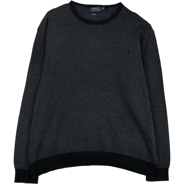Ralph Lauren POLO RALPH LAUREN Pima Cotton Knit Sweater, Men's Size XL Pima Cotton gray type Vintage Second Hand