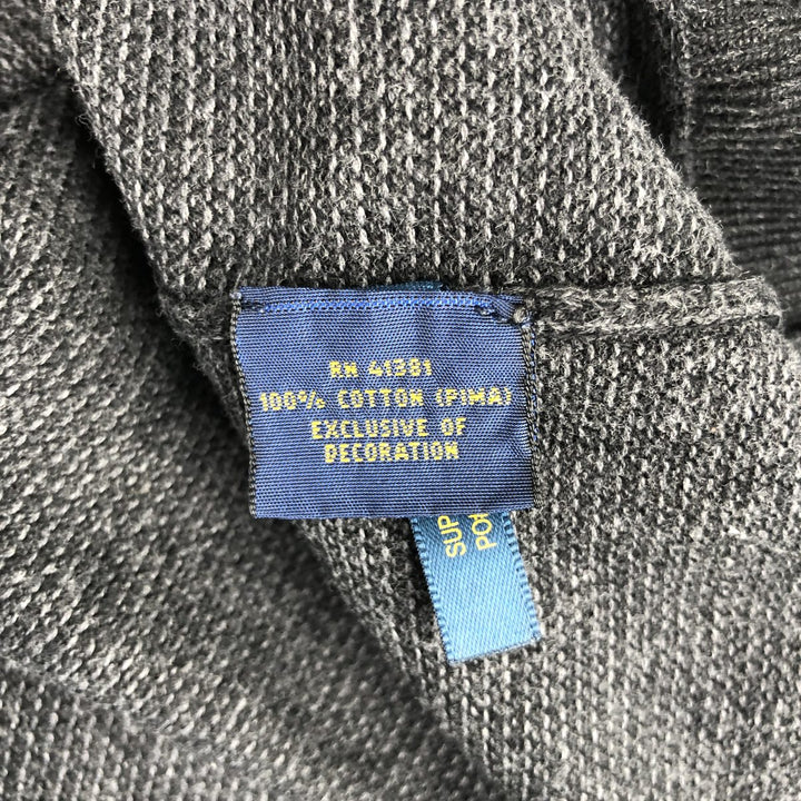 Ralph Lauren POLO RALPH LAUREN Pima Cotton Knit Sweater, Men's Size XL Pima Cotton gray type Vintage Second Hand