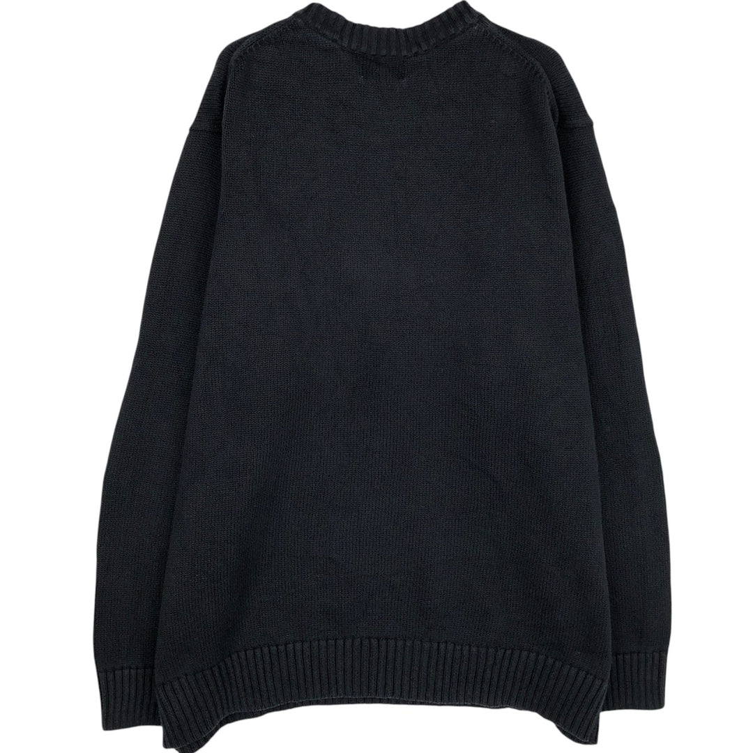 90'S LLBean Cotton Knit Sweater, Men's Size XL (Equivalent), Vintage cotton black type Vintage Second Hand