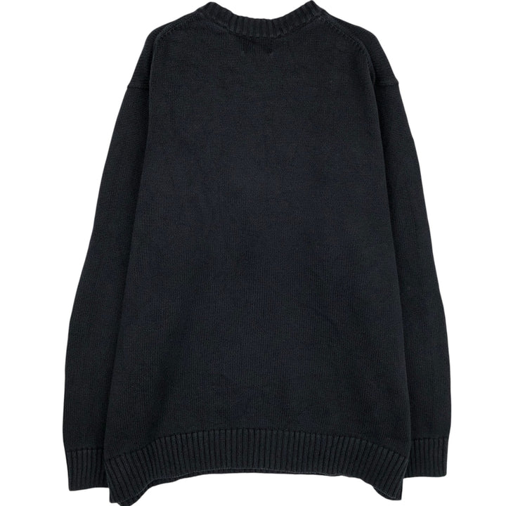 90'S LLBean Cotton Knit Sweater, Men's Size XL (Equivalent), Vintage cotton black type Vintage Second Hand