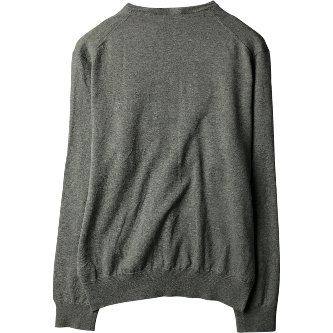 Ralph Lauren POLO RALPH LAUREN V-neck cotton knit sweater, men's size L cotton gray type Vintage Second Hand