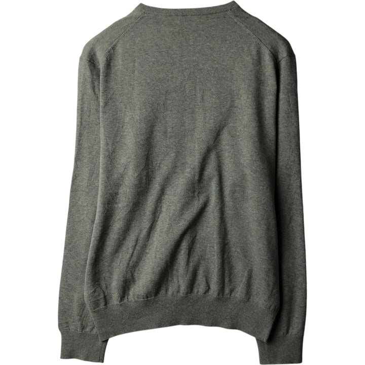 Ralph Lauren POLO RALPH LAUREN V-neck cotton knit sweater, men's size L cotton gray type Vintage Second Hand