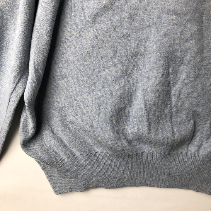 Ralph Lauren POLO by Ralph Lauren V-neck Pima cotton knit sweater, men's size XL Pima Cotton Blue type light blue Vintage Second Hand