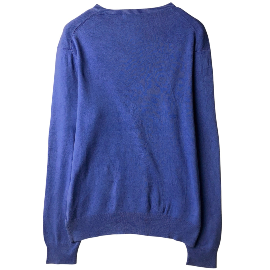 Ralph Lauren POLO RALPH LAUREN Slim Fit V-Neck Pima Cotton Knit Sweater, Men's Size L Pima Cotton blue type Vintage Second Hand