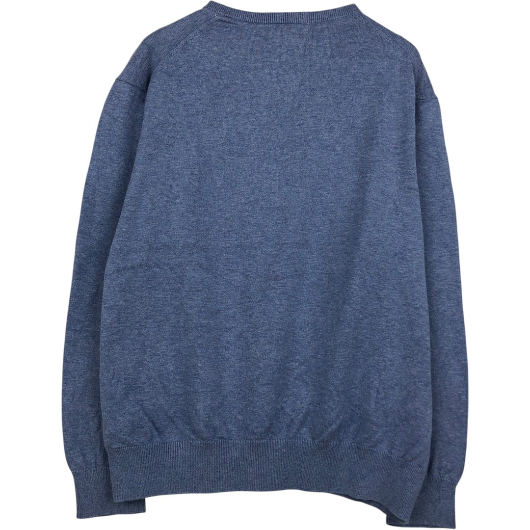 Ralph Lauren POLO RALPH LAUREN V-neck Pima cotton knit sweater, men's size L Pima Cotton Blue type light blue Vintage Second Hand