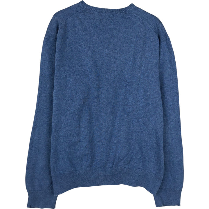 Ralph Lauren POLO RALPH LAUREN PIMA COTTON V-neck knit sweater, men's size XL (approx.) Pima Cotton blue type Vintage Second Hand