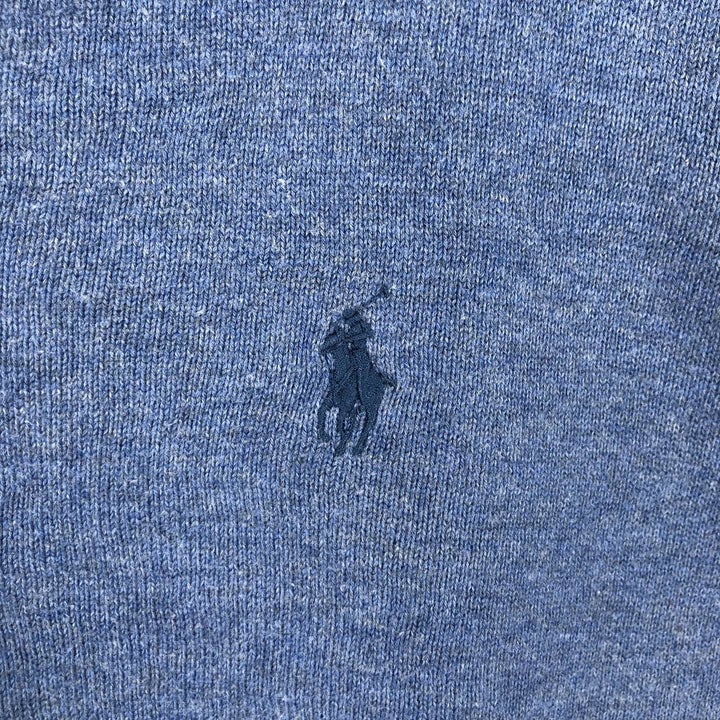Ralph Lauren POLO RALPH LAUREN PIMA COTTON V-neck knit sweater, men's size XL (approx.) Pima Cotton blue type Vintage Second Hand