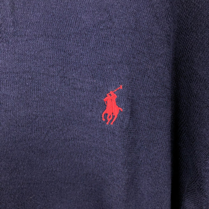 Ralph Lauren POLO RALPH LAUREN PIMA COTTON V-neck Pima cotton knit sweater, men's size L unclear navy blue type Vintage Second Hand