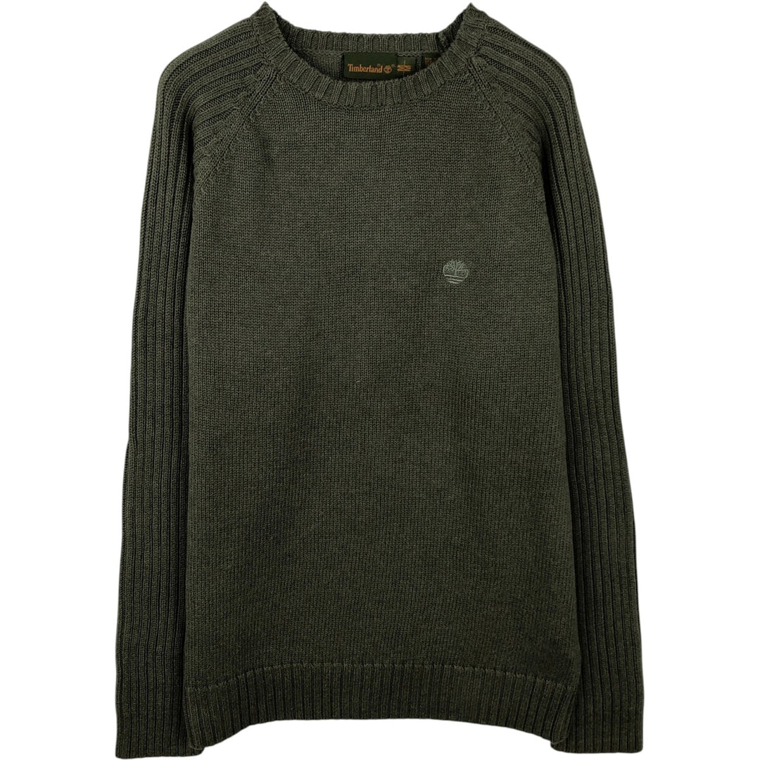 Timberland Cotton Knit Sweater, Men's Size Medium cotton green type Vintage Second Hand