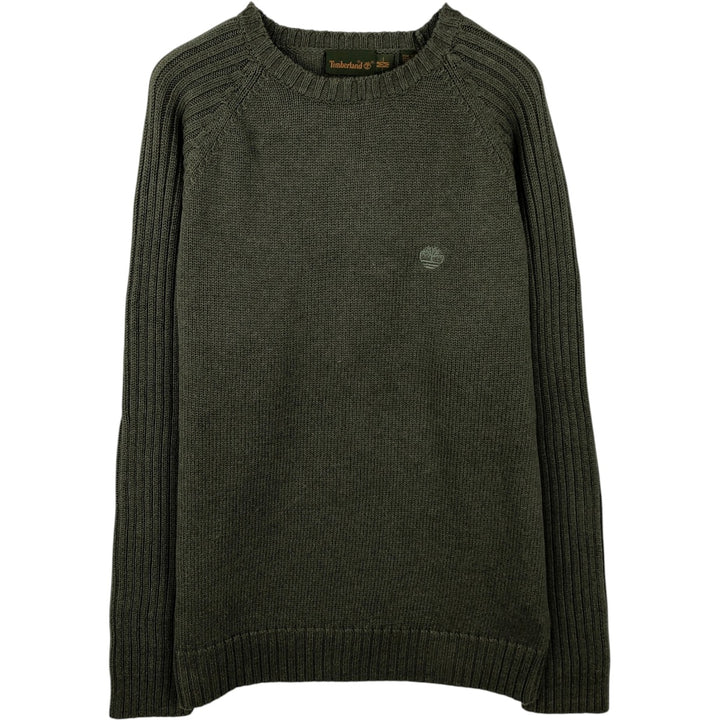 Timberland Cotton Knit Sweater, Men's Size Medium cotton green type Vintage Second Hand