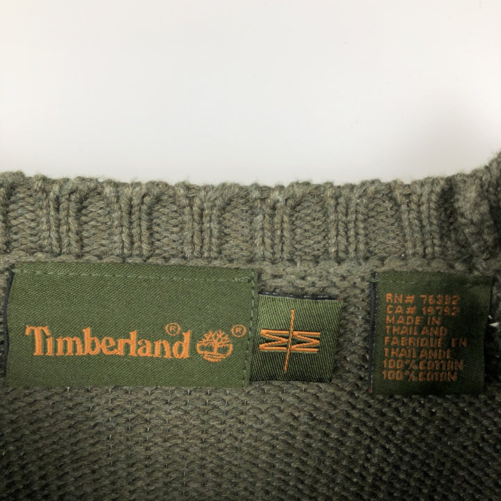 Timberland Cotton Knit Sweater, Men's Size Medium cotton green type Vintage Second Hand