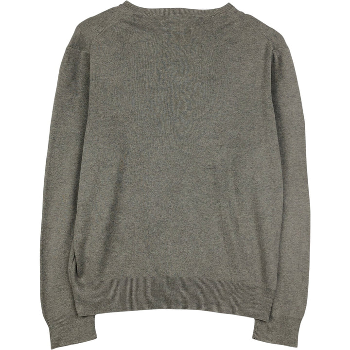 Ralph Lauren Polo by Ralph Lauren PIMA COTTON V-neck knit sweater, men's size S (approx.) Pima Cotton gray type Vintage Second Hand