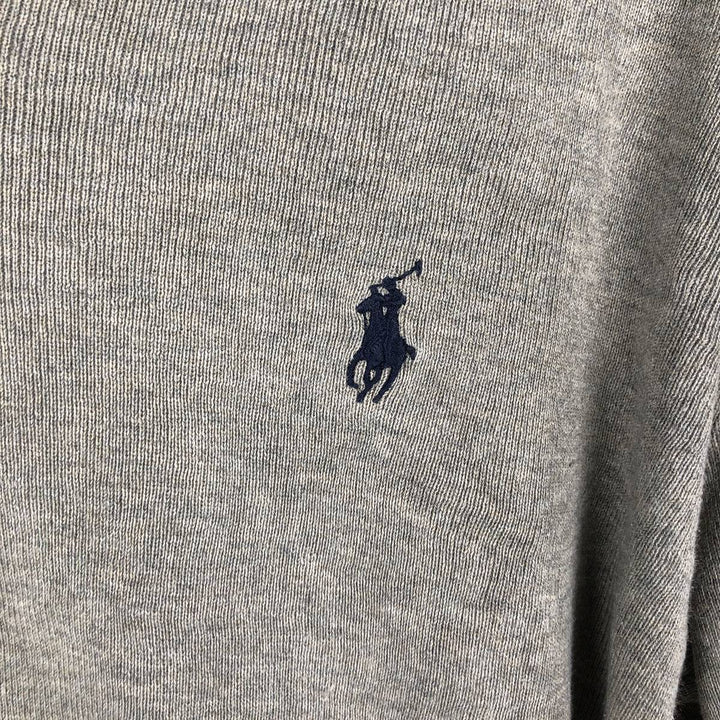 Ralph Lauren Polo by Ralph Lauren PIMA COTTON V-neck knit sweater, men's size S (approx.) Pima Cotton gray type Vintage Second Hand