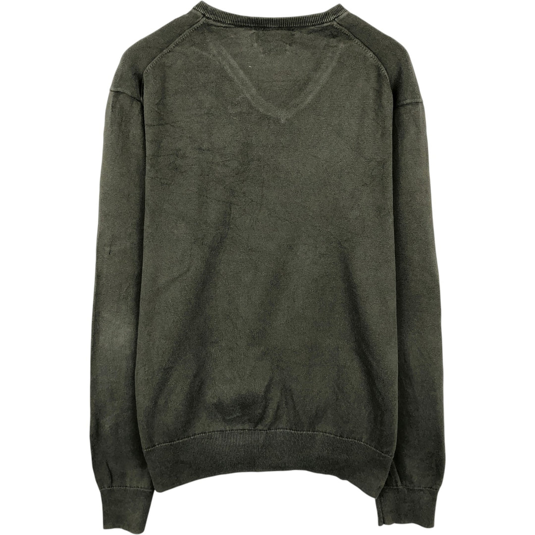 Ralph Lauren POLO RALPH LAUREN V-neck Pima cotton knit sweater, men's size M Pima Cotton Khaki type Vintage Second Hand