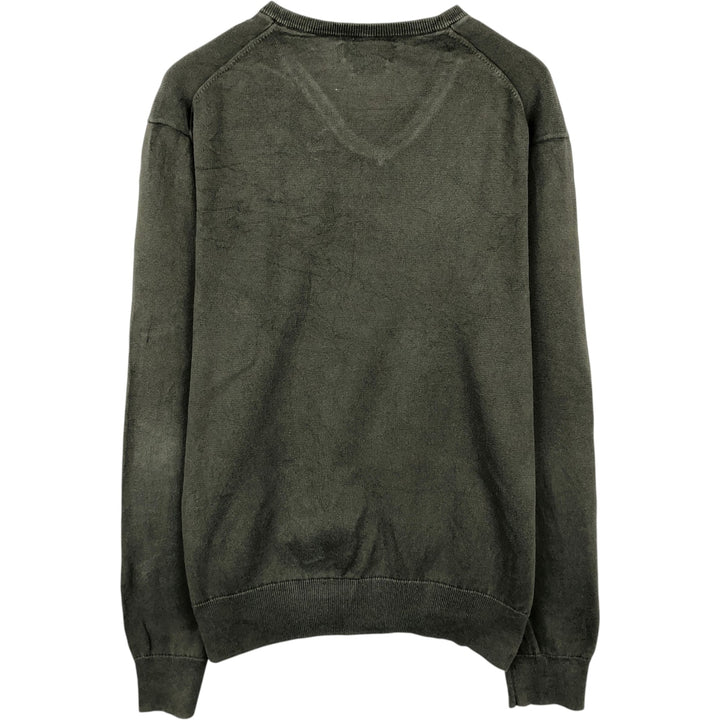 Ralph Lauren POLO RALPH LAUREN V-neck Pima cotton knit sweater, men's size M Pima Cotton Khaki type Vintage Second Hand
