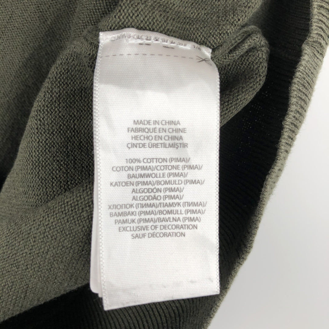 Ralph Lauren POLO RALPH LAUREN V-neck Pima cotton knit sweater, men's size M Pima Cotton Khaki type Vintage Second Hand
