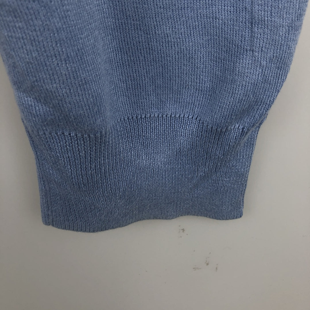 Ralph Lauren POLO by Ralph Lauren V-neck Pima cotton knit sweater, men's size XL Pima Cotton Blue type light blue Vintage Second Hand