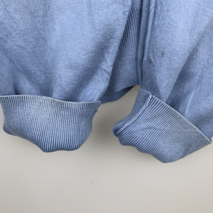 Ralph Lauren POLO by Ralph Lauren V-neck Pima cotton knit sweater, men's size XL Pima Cotton Blue type light blue Vintage Second Hand