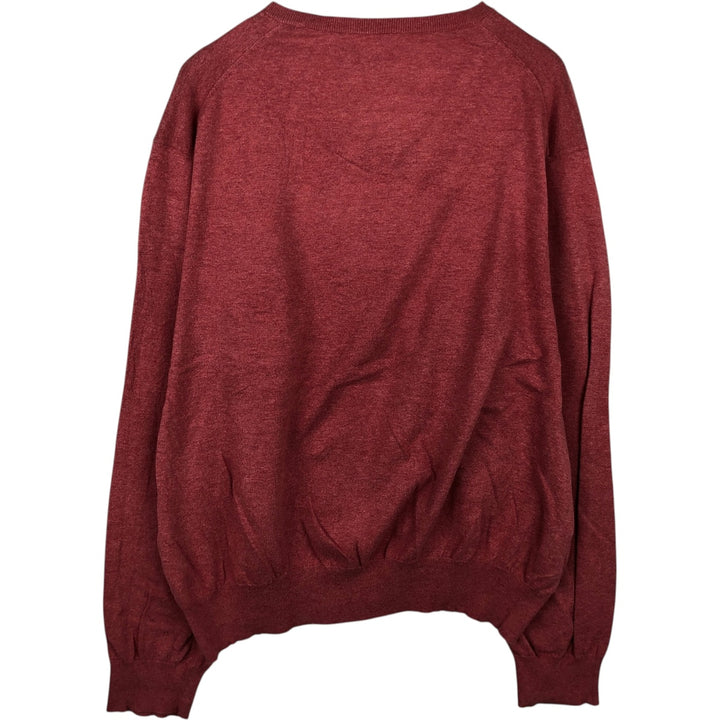Ralph Lauren POLO RALPH LAUREN V-neck Pima cotton knit sweater, men's XXL size Pima Cotton pink type Vintage Second Hand