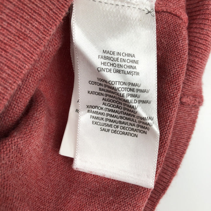 Ralph Lauren POLO RALPH LAUREN V-neck Pima cotton knit sweater, men's XXL size Pima Cotton pink type Vintage Second Hand
