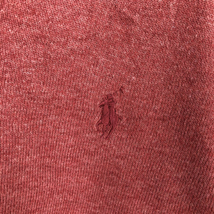 Ralph Lauren POLO RALPH LAUREN V-neck Pima cotton knit sweater, men's XXL size Pima Cotton pink type Vintage Second Hand