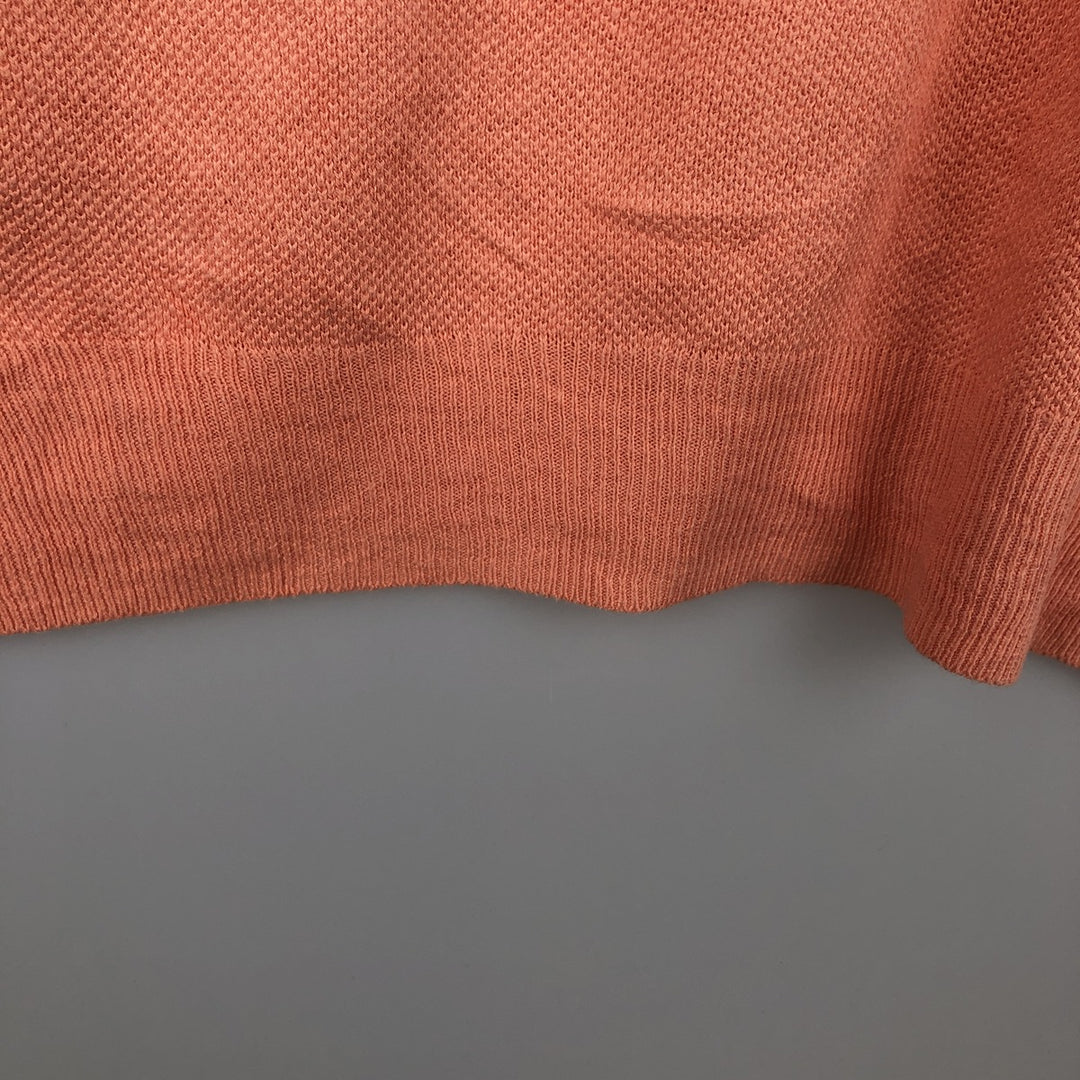 Brooks Brothers 346 V-neck Linen x Cotton Knit Sweater, Men's Size L (approx.) linen coral Vintage Second Hand